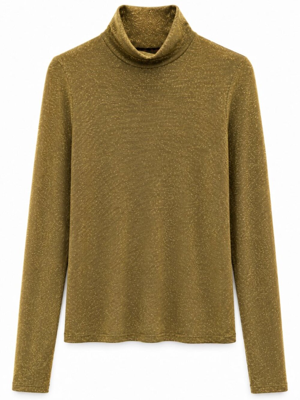 Vintage/Y2K Ralph by Ralph Lauren Gold Metallic Stretch Mock Neck Top